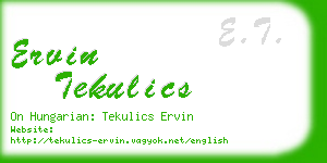 ervin tekulics business card